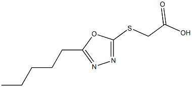 2-[(5-pentyl-1,3,4-oxadiazol-2-yl)sulfanyl]acetic acid Struktur