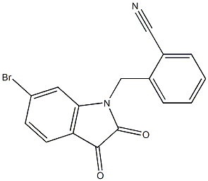 2-[(6-bromo-2,3-dioxo-2,3-dihydro-1H-indol-1-yl)methyl]benzonitrile Struktur