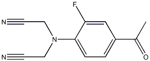 2-[(cyanomethyl)(4-acetyl-2-fluorophenyl)amino]acetonitrile Struktur