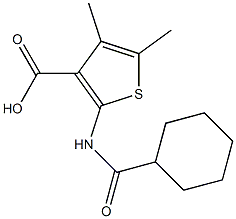 2-[(cyclohexylcarbonyl)amino]-4,5-dimethylthiophene-3-carboxylic acid Struktur