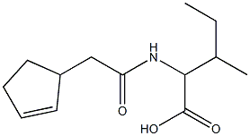 2-[(cyclopent-2-en-1-ylacetyl)amino]-3-methylpentanoic acid Struktur