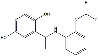 2-[1-({2-[(difluoromethyl)sulfanyl]phenyl}amino)ethyl]benzene-1,4-diol Struktur