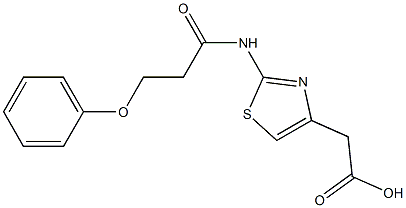 2-[2-(3-phenoxypropanamido)-1,3-thiazol-4-yl]acetic acid Struktur