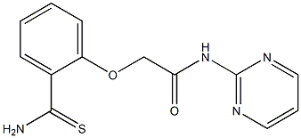 2-[2-(aminocarbonothioyl)phenoxy]-N-pyrimidin-2-ylacetamide Struktur