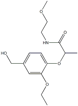 2-[2-ethoxy-4-(hydroxymethyl)phenoxy]-N-(2-methoxyethyl)propanamide Struktur