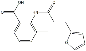 2-[3-(furan-2-yl)propanamido]-3-methylbenzoic acid Struktur