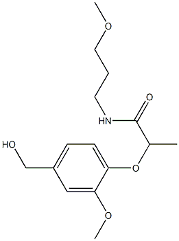 2-[4-(hydroxymethyl)-2-methoxyphenoxy]-N-(3-methoxypropyl)propanamide Struktur