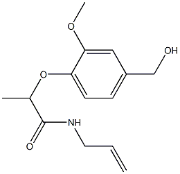 2-[4-(hydroxymethyl)-2-methoxyphenoxy]-N-(prop-2-en-1-yl)propanamide Struktur