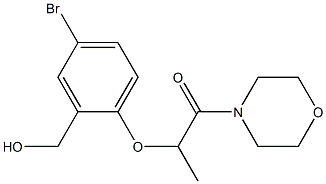 2-[4-bromo-2-(hydroxymethyl)phenoxy]-1-(morpholin-4-yl)propan-1-one Struktur