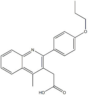 2-[4-methyl-2-(4-propoxyphenyl)quinolin-3-yl]acetic acid Struktur