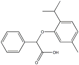 2-[5-methyl-2-(propan-2-yl)phenoxy]-2-phenylacetic acid Struktur