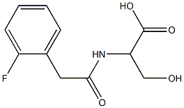 2-{[(2-fluorophenyl)acetyl]amino}-3-hydroxypropanoic acid Struktur