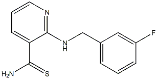 2-{[(3-fluorophenyl)methyl]amino}pyridine-3-carbothioamide Struktur