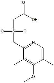 2-{[(4-methoxy-3,5-dimethylpyridin-2-yl)methane]sulfonyl}acetic acid Struktur