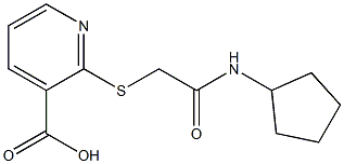 2-{[(cyclopentylcarbamoyl)methyl]sulfanyl}pyridine-3-carboxylic acid Struktur