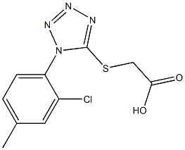 2-{[1-(2-chloro-4-methylphenyl)-1H-1,2,3,4-tetrazol-5-yl]sulfanyl}acetic acid Struktur