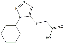 2-{[1-(2-methylcyclohexyl)-1H-1,2,3,4-tetrazol-5-yl]sulfanyl}acetic acid Struktur