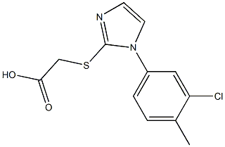 2-{[1-(3-chloro-4-methylphenyl)-1H-imidazol-2-yl]sulfanyl}acetic acid Struktur