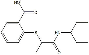 2-{[1-(pentan-3-ylcarbamoyl)ethyl]sulfanyl}benzoic acid Struktur