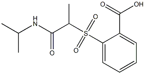 2-{[1-(propan-2-ylcarbamoyl)ethane]sulfonyl}benzoic acid Struktur