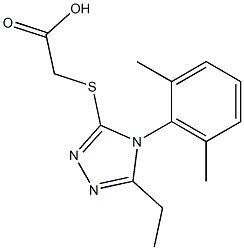 2-{[4-(2,6-dimethylphenyl)-5-ethyl-4H-1,2,4-triazol-3-yl]sulfanyl}acetic acid Struktur