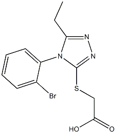 2-{[4-(2-bromophenyl)-5-ethyl-4H-1,2,4-triazol-3-yl]sulfanyl}acetic acid Struktur