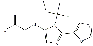 2-{[4-(2-methylbutan-2-yl)-5-(thiophen-2-yl)-4H-1,2,4-triazol-3-yl]sulfanyl}acetic acid Struktur