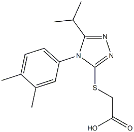 2-{[4-(3,4-dimethylphenyl)-5-(propan-2-yl)-4H-1,2,4-triazol-3-yl]sulfanyl}acetic acid Struktur