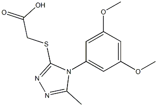 2-{[4-(3,5-dimethoxyphenyl)-5-methyl-4H-1,2,4-triazol-3-yl]sulfanyl}acetic acid Struktur