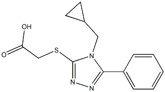 2-{[4-(cyclopropylmethyl)-5-phenyl-4H-1,2,4-triazol-3-yl]sulfanyl}acetic acid Struktur