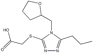 2-{[4-(oxolan-2-ylmethyl)-5-propyl-4H-1,2,4-triazol-3-yl]sulfanyl}acetic acid Struktur