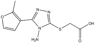 2-{[4-amino-5-(2-methylfuran-3-yl)-4H-1,2,4-triazol-3-yl]sulfanyl}acetic acid Struktur