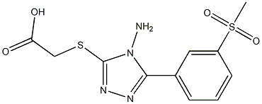 2-{[4-amino-5-(3-methanesulfonylphenyl)-4H-1,2,4-triazol-3-yl]sulfanyl}acetic acid Struktur