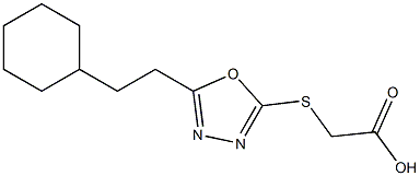 2-{[5-(2-cyclohexylethyl)-1,3,4-oxadiazol-2-yl]sulfanyl}acetic acid Struktur