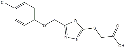 2-{[5-(4-chlorophenoxymethyl)-1,3,4-oxadiazol-2-yl]sulfanyl}acetic acid Struktur