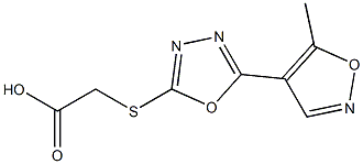 2-{[5-(5-methyl-1,2-oxazol-4-yl)-1,3,4-oxadiazol-2-yl]sulfanyl}acetic acid Struktur