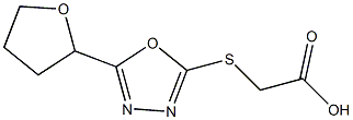 2-{[5-(oxolan-2-yl)-1,3,4-oxadiazol-2-yl]sulfanyl}acetic acid Struktur