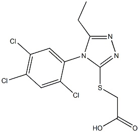 2-{[5-ethyl-4-(2,4,5-trichlorophenyl)-4H-1,2,4-triazol-3-yl]sulfanyl}acetic acid Struktur