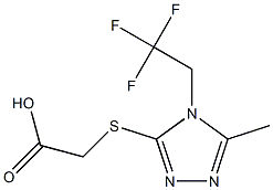 2-{[5-methyl-4-(2,2,2-trifluoroethyl)-4H-1,2,4-triazol-3-yl]sulfanyl}acetic acid Struktur