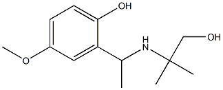 2-{1-[(1-hydroxy-2-methylpropan-2-yl)amino]ethyl}-4-methoxyphenol Struktur