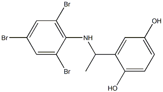 2-{1-[(2,4,6-tribromophenyl)amino]ethyl}benzene-1,4-diol Struktur