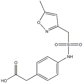 2-{4-[(5-methyl-1,2-oxazol-3-yl)methanesulfonamido]phenyl}acetic acid Struktur