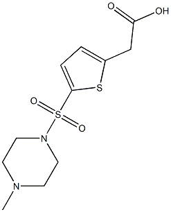 2-{5-[(4-methylpiperazine-1-)sulfonyl]thiophen-2-yl}acetic acid Struktur