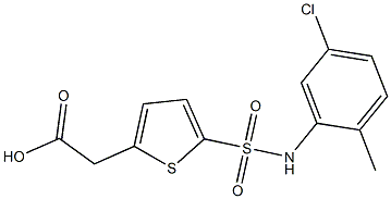 2-{5-[(5-chloro-2-methylphenyl)sulfamoyl]thiophen-2-yl}acetic acid Struktur