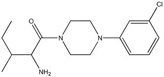 2-amino-1-[4-(3-chlorophenyl)piperazin-1-yl]-3-methylpentan-1-one Struktur