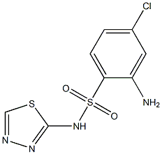 2-amino-4-chloro-N-(1,3,4-thiadiazol-2-yl)benzene-1-sulfonamide Struktur