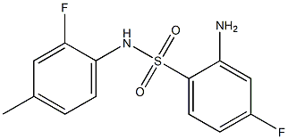 2-amino-4-fluoro-N-(2-fluoro-4-methylphenyl)benzene-1-sulfonamide Struktur