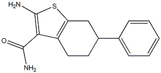 2-amino-6-phenyl-4,5,6,7-tetrahydro-1-benzothiophene-3-carboxamide Struktur