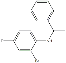 2-bromo-4-fluoro-N-(1-phenylethyl)aniline Struktur