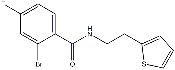 2-bromo-4-fluoro-N-(2-thien-2-ylethyl)benzamide Struktur